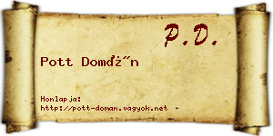 Pott Domán névjegykártya